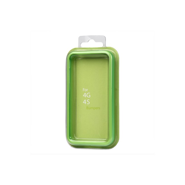 TPU & Plastic Hybrid Bumper Frame Case for iPhone 4 4S - Green