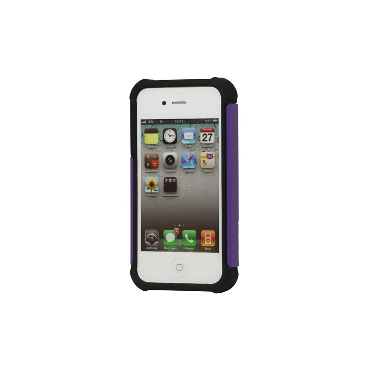 Grainy Defender Case Cover for iPhone 4 4S - Purple