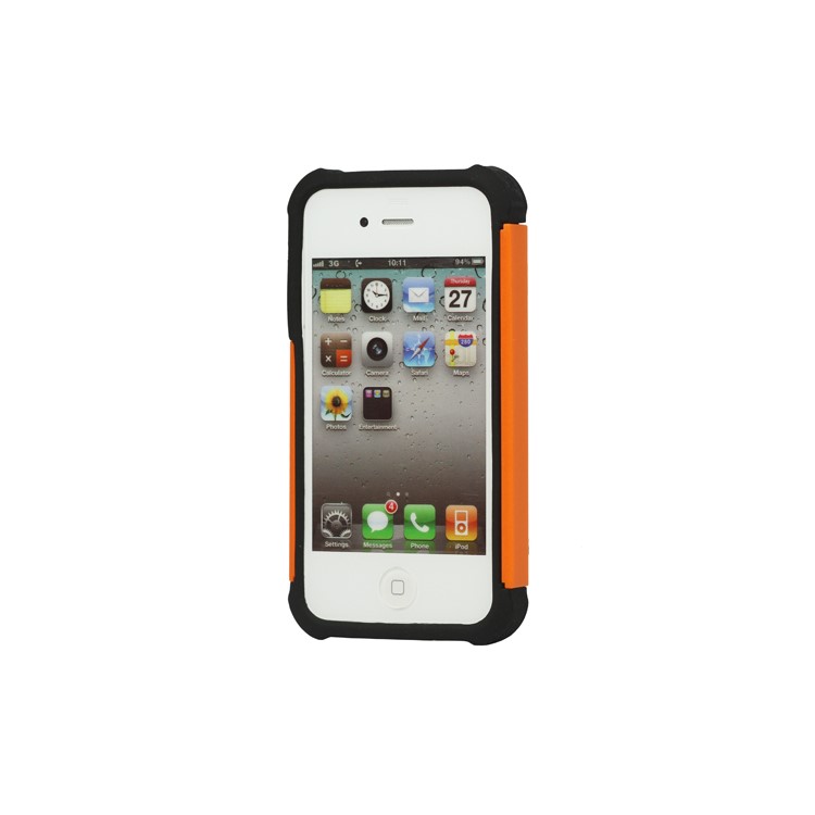 Grainy Defender Case Cover for iPhone 4 4S - Orange