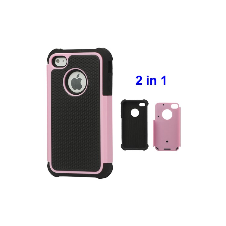 Grainy Defender Case Cover for iPhone 4 4S - Pink