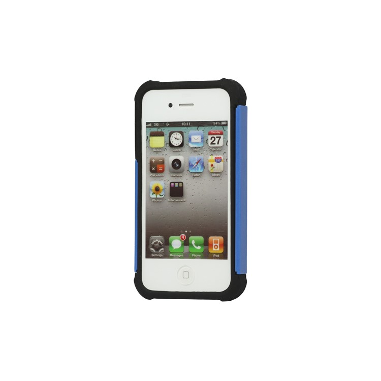 Grainy Defender Case Cover for iPhone 4 4S - Blue