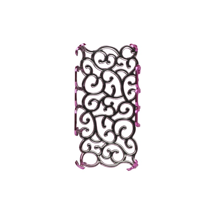 Luxury Electroplating Hollow Pattern PC Hard Case for iPhone 4 4S - Rose