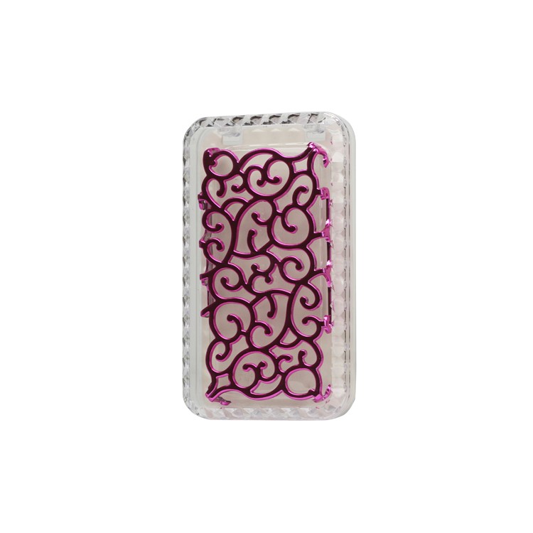 Luxury Electroplating Hollow Pattern PC Hard Case for iPhone 4 4S - Rose