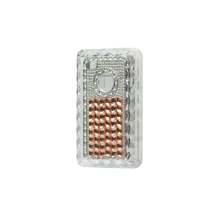 Sparkling Rhinestone Electroplating Hard Case Cover for iPhone 4 4S - Gold