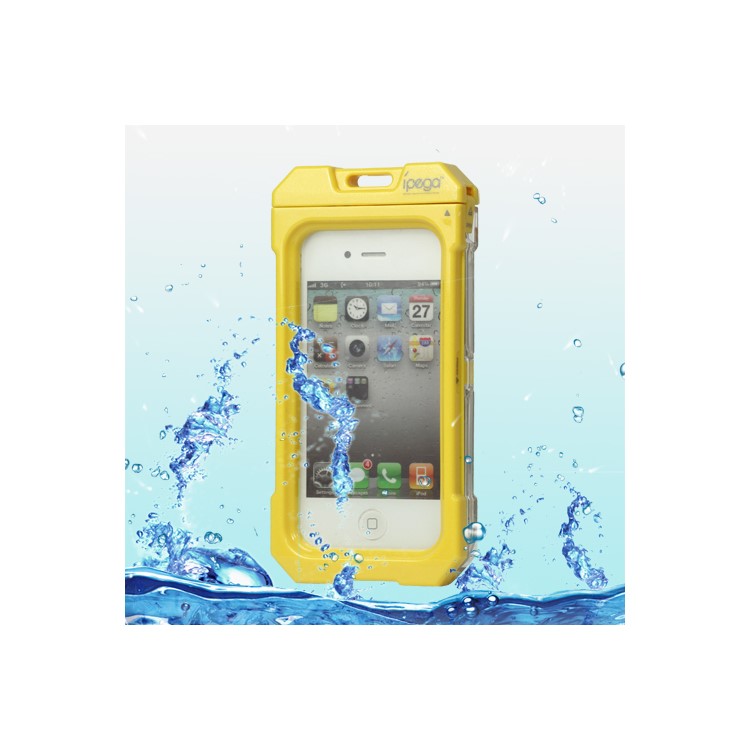 Waterproof Hard Plastic Case Cover for iPhone 4 4S - Yellow