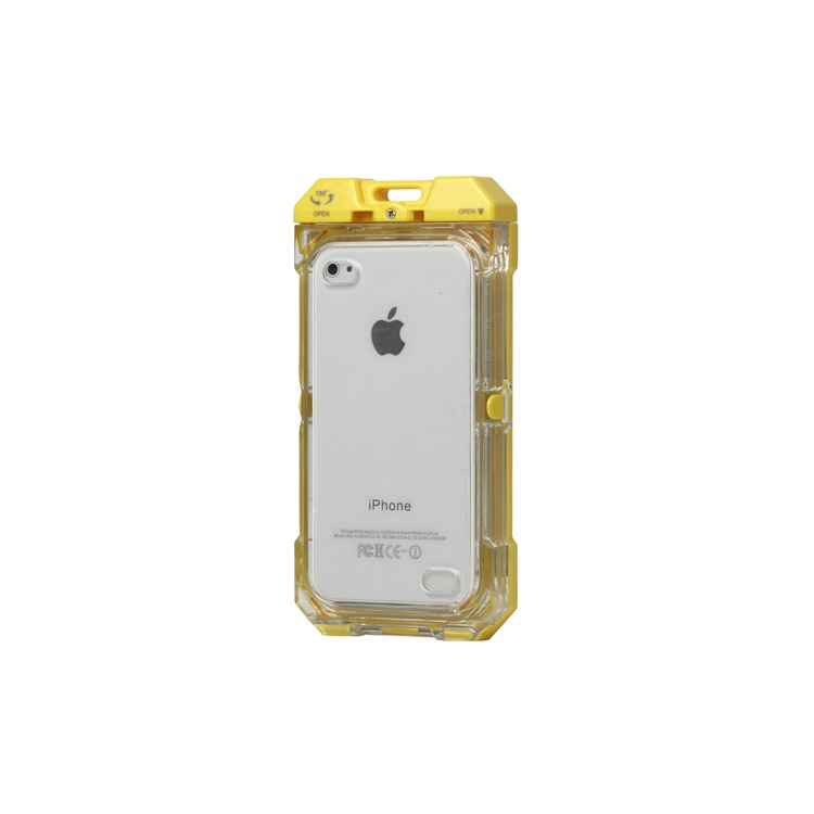 Waterproof Hard Plastic Case Cover for iPhone 4 4S - Yellow