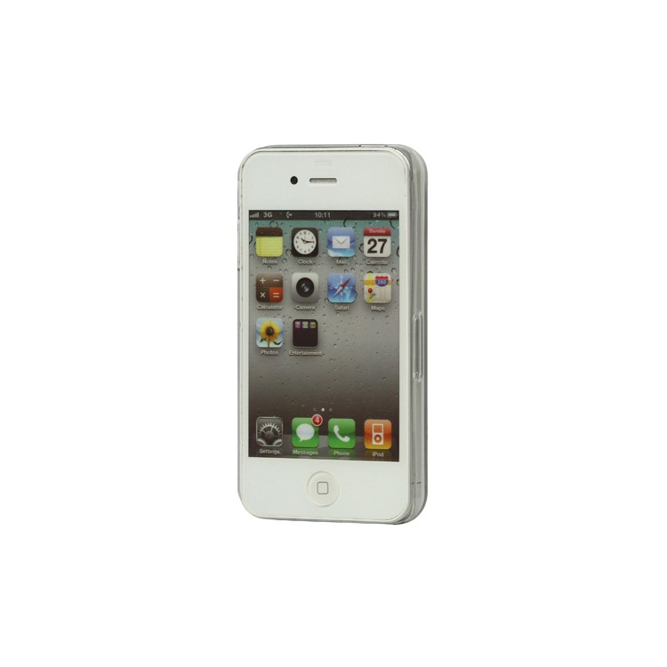 Sculptural Heart Brushed Metal Aluminum Flasher Protector for iPhone 4 4S - Black