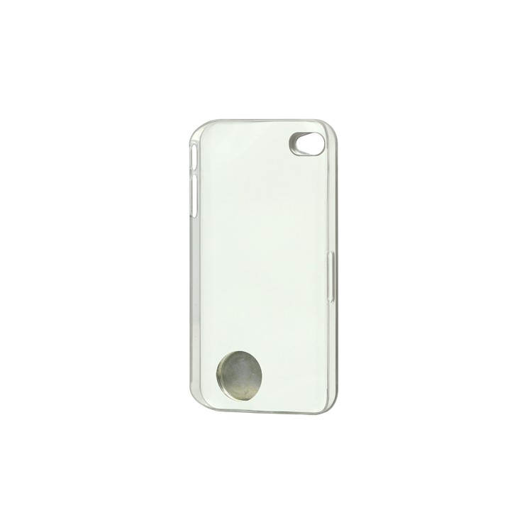 Sculptural Heart Brushed Metal Aluminum Flasher Protector for iPhone 4 4S - Black