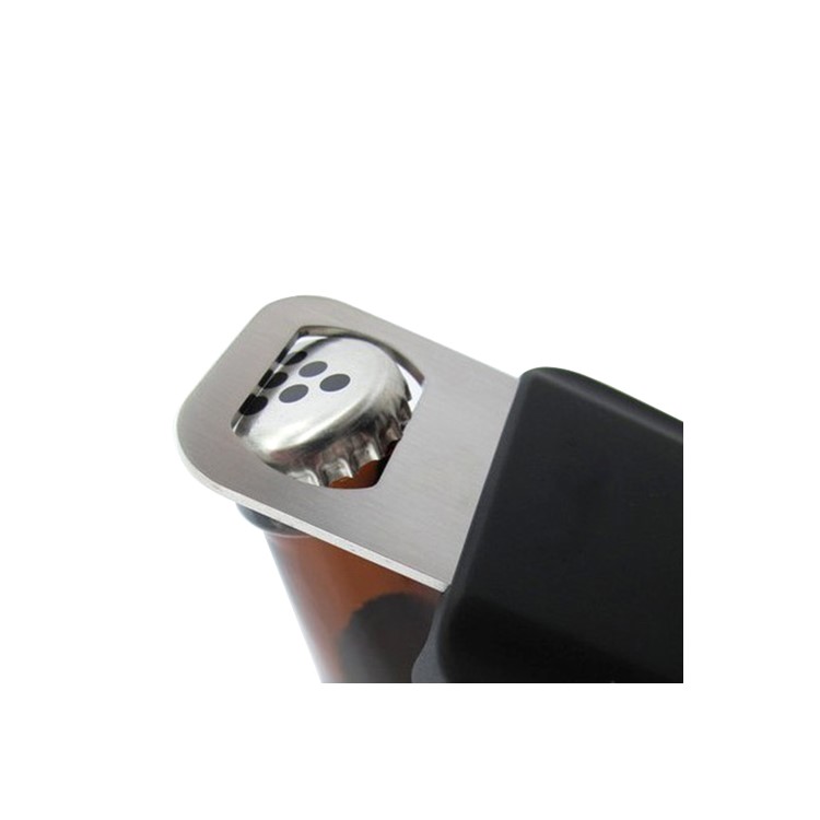 Stainless Steel with Slide Out Bottle Opener Plastic Cover for iPhone 4 4S - White
