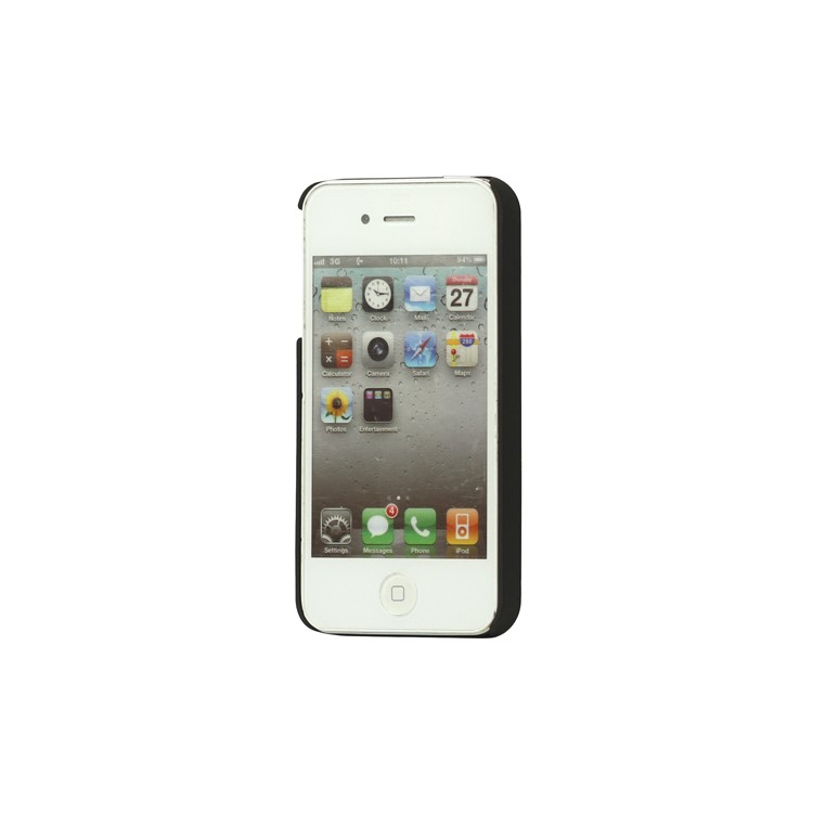 Rubberized Hard Case Cover for iPhone 4 4S - Black
