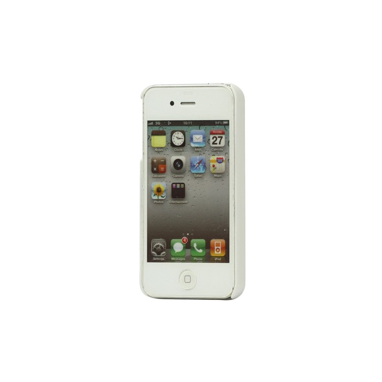 Rubberized Hard Case Cover for iPhone 4 4S - White