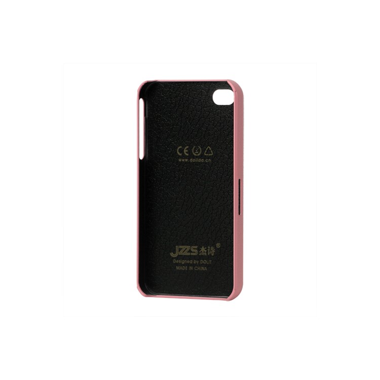 Premium Leather Coated Hard Plastic Case Cover for iPhone 4 4S