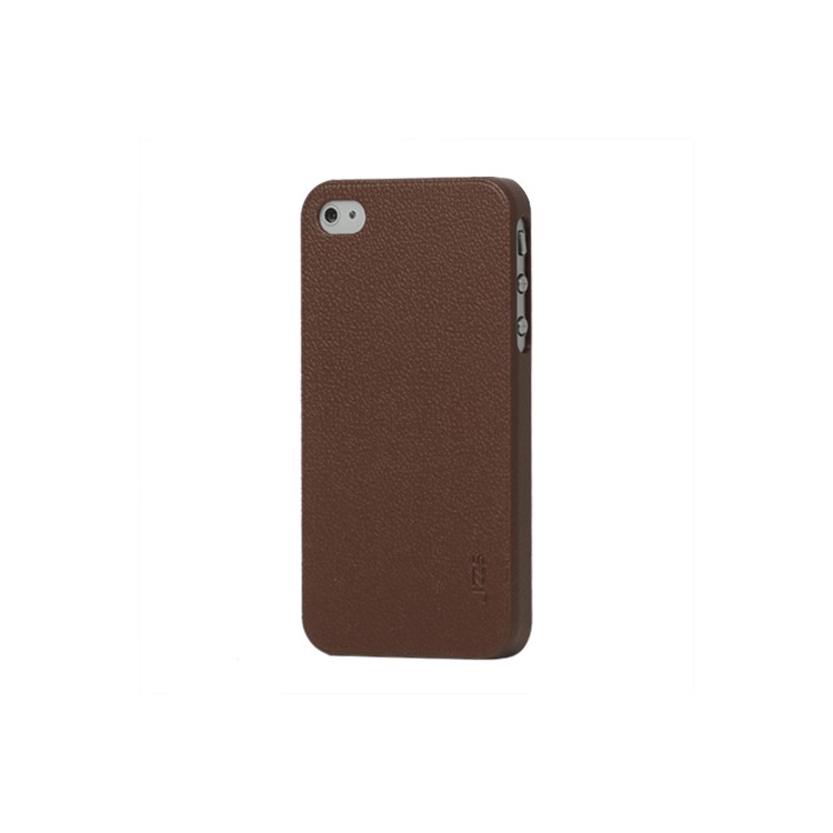 Premium Leather Coated Hard Plastic Case Cover for iPhone 4 4S
