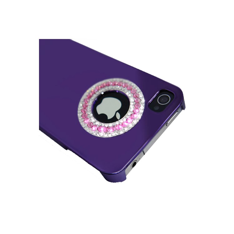 Eileen Circle Ring Series Diamond Electroplating Hard Case for iPhone 4 4S - Violet Purple