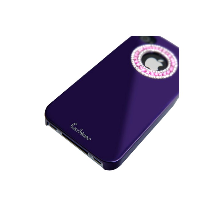 Eileen Circle Ring Series Diamond Electroplating Hard Case for iPhone 4 4S - Violet Purple