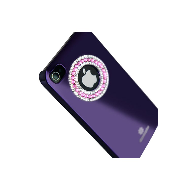 Eileen Circle Ring Series Diamond Electroplating Hard Case for iPhone 4 4S - Violet Purple
