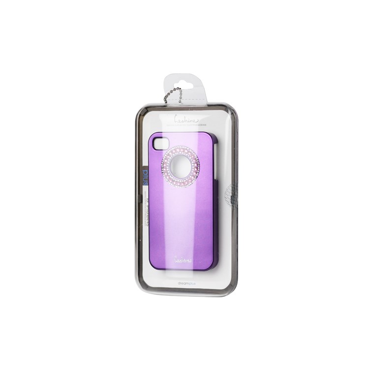 Eileen Circle Ring Series Diamond Electroplating Hard Case for iPhone 4 4S - Violet Purple