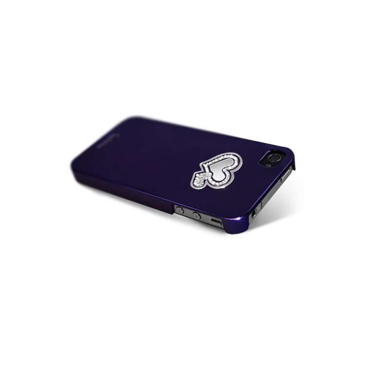 Eileen Hearts Lime Series Electroplating Diamante Case for iPhone 4 4S - Violet Purple