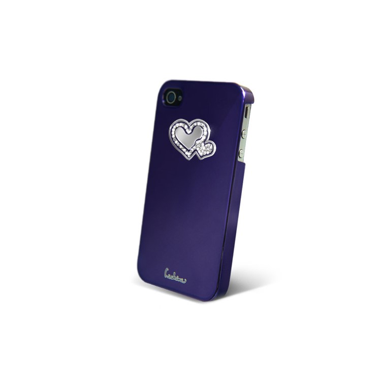 Eileen Hearts Lime Series Electroplating Diamante Case for iPhone 4 4S - Violet Purple