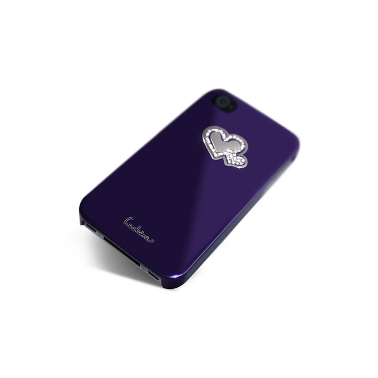 Eileen Hearts Lime Series Electroplating Diamante Case for iPhone 4 4S - Violet Purple