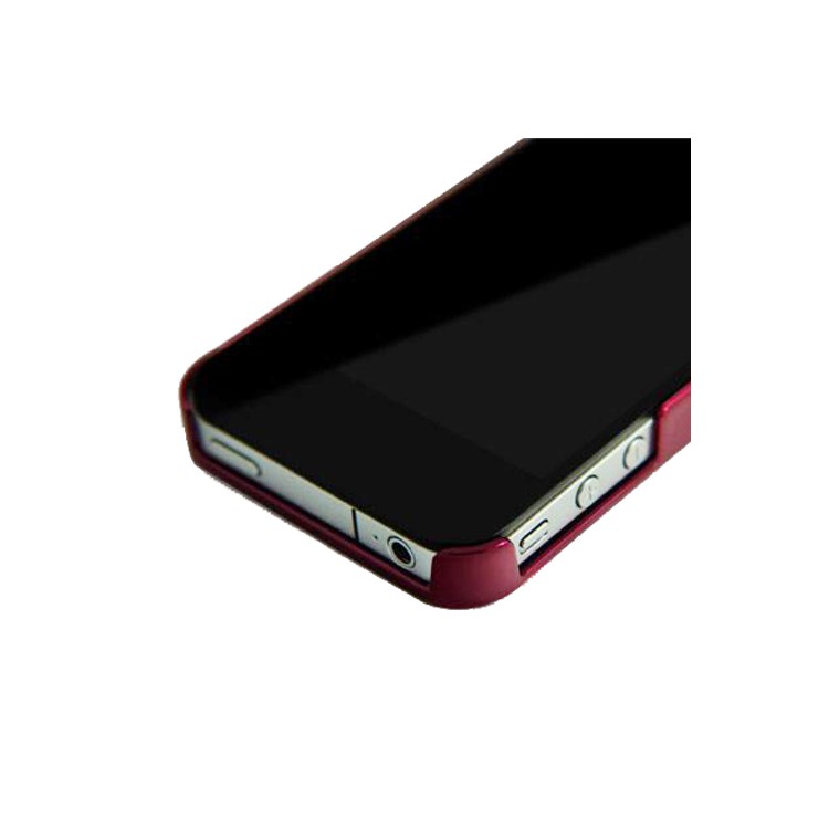 Sparkling Diamond Electroplating Case for iPhone 4 4S - Wine Red