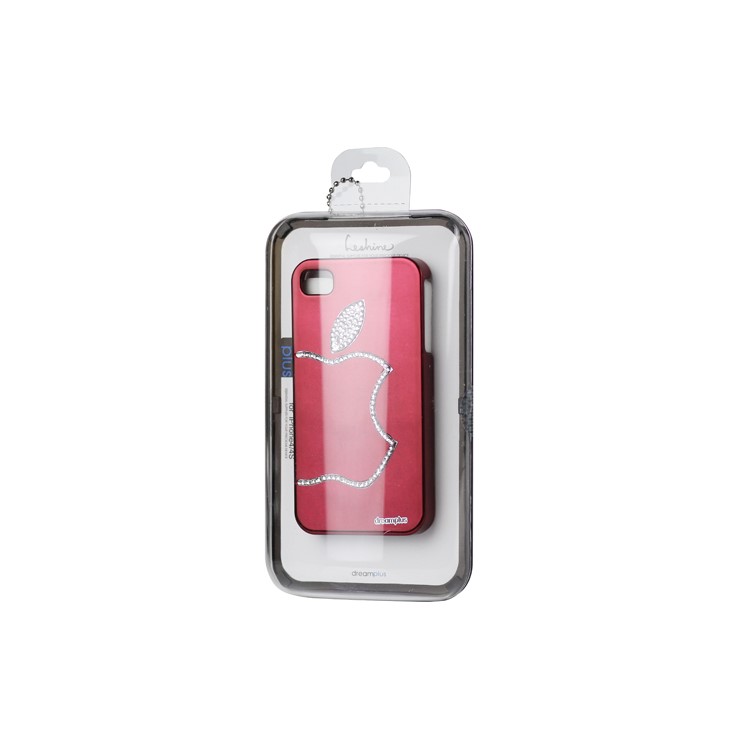 Sparkling Diamond Electroplating Case for iPhone 4 4S - Wine Red