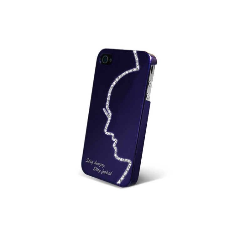 Eileen Hero Lime Series Rhinestone Hard Case for iPhone 4 4S - Violet Purple