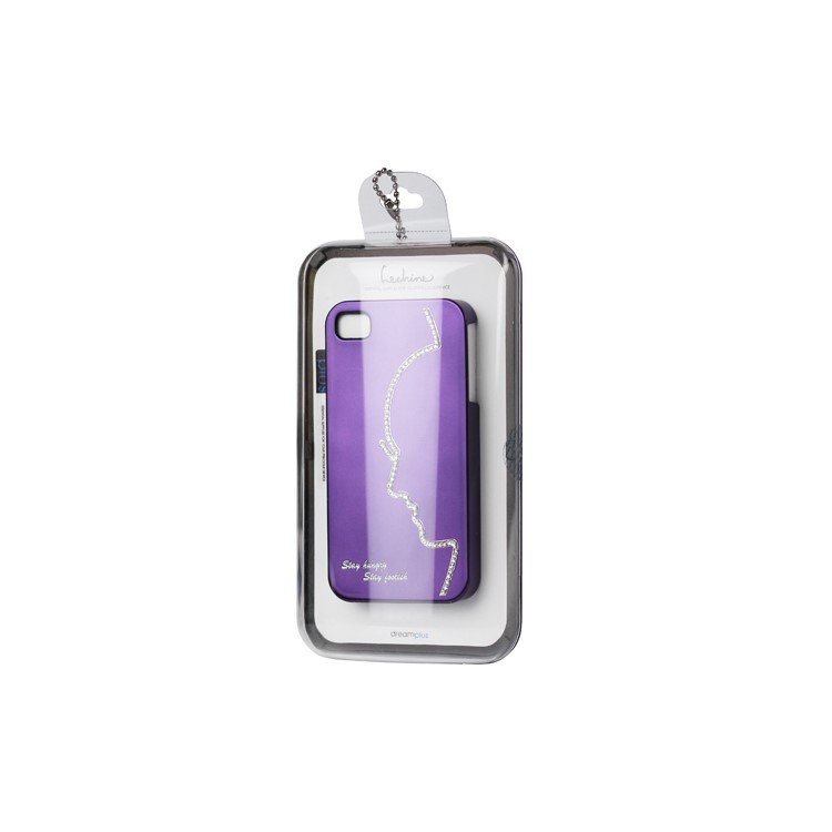 Eileen Hero Lime Series Rhinestone Hard Case for iPhone 4 4S - Violet Purple