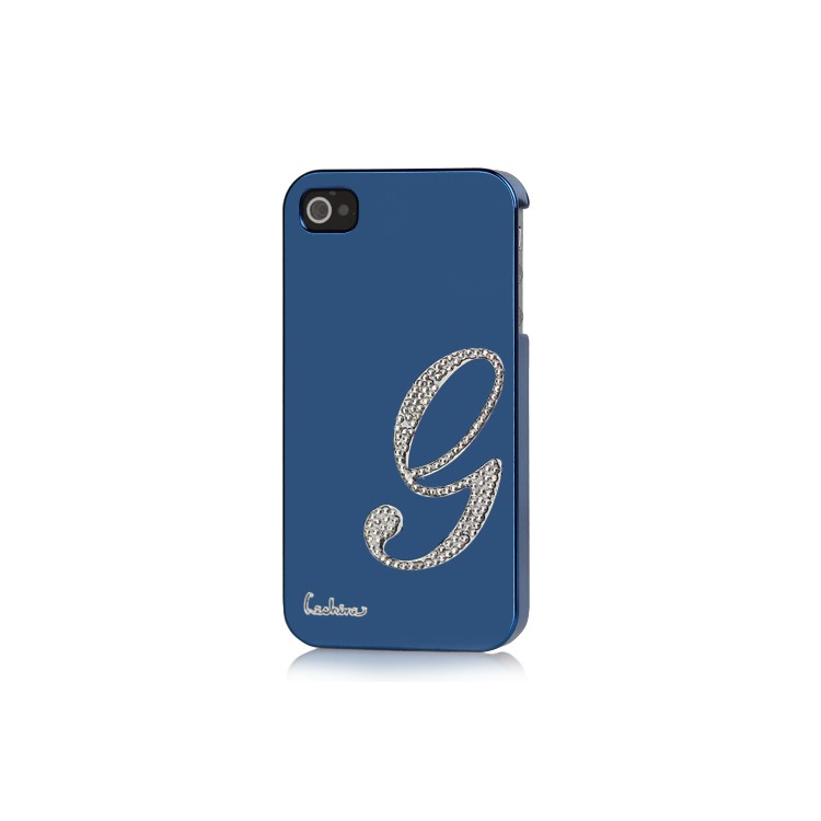 Eileen Lowercase G-Lime Series Electroplating Diamante Case for iPhone 4 4S - Capri Blue