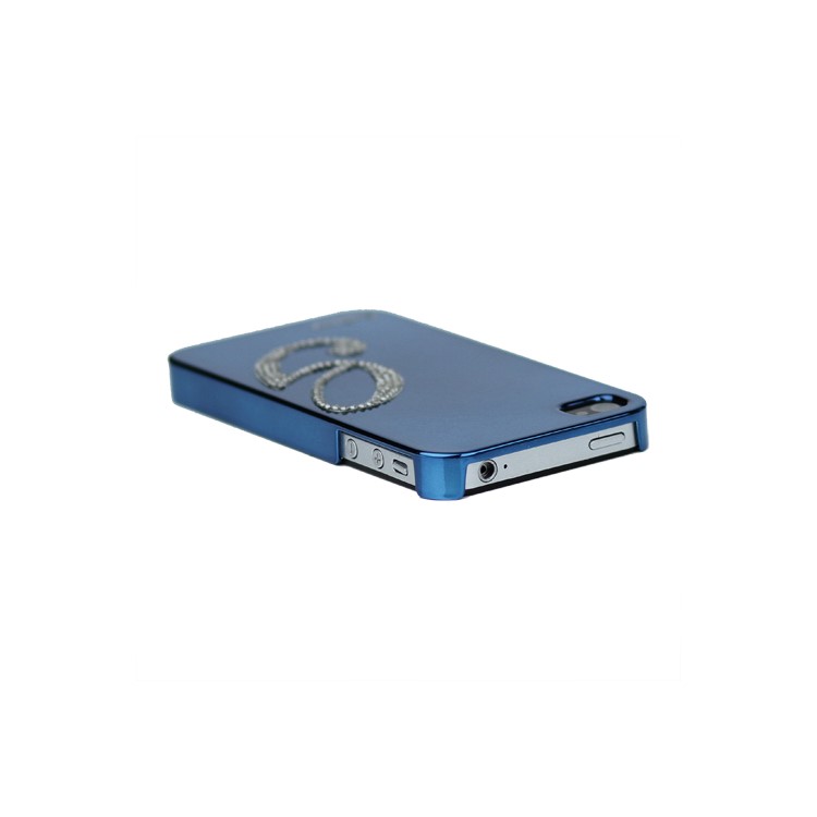 Eileen Lowercase G-Lime Series Electroplating Diamante Case for iPhone 4 4S - Capri Blue