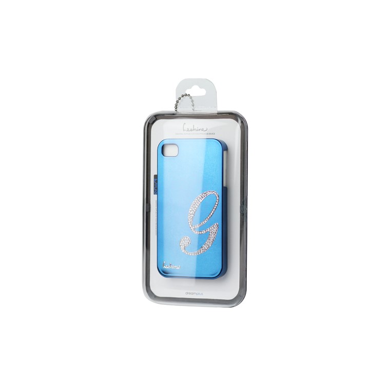 Eileen Lowercase G-Lime Series Electroplating Diamante Case for iPhone 4 4S - Capri Blue