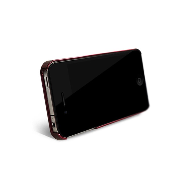 Eileen Swan Lime Series Rhinestone Electroplating Case Cover for iPhone 4 4S - Wine Red