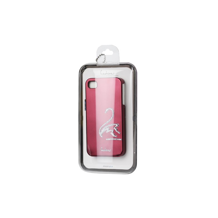 Eileen Swan Lime Series Rhinestone Electroplating Case Cover for iPhone 4 4S - Wine Red