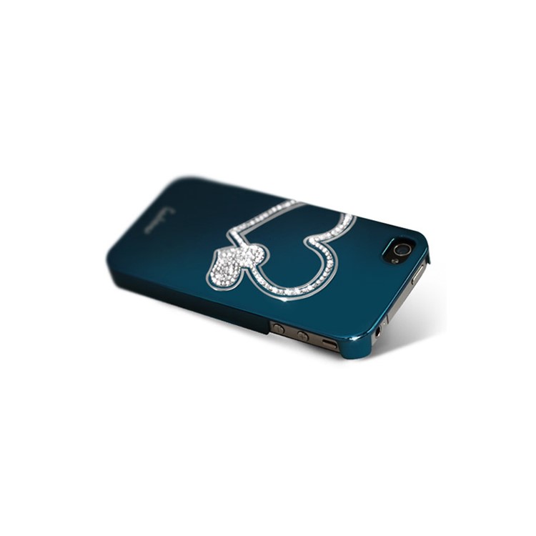Eileen Big Heart Lime Series Swarovski Diamond Case for iPhone 4 4S - Capri Blue
