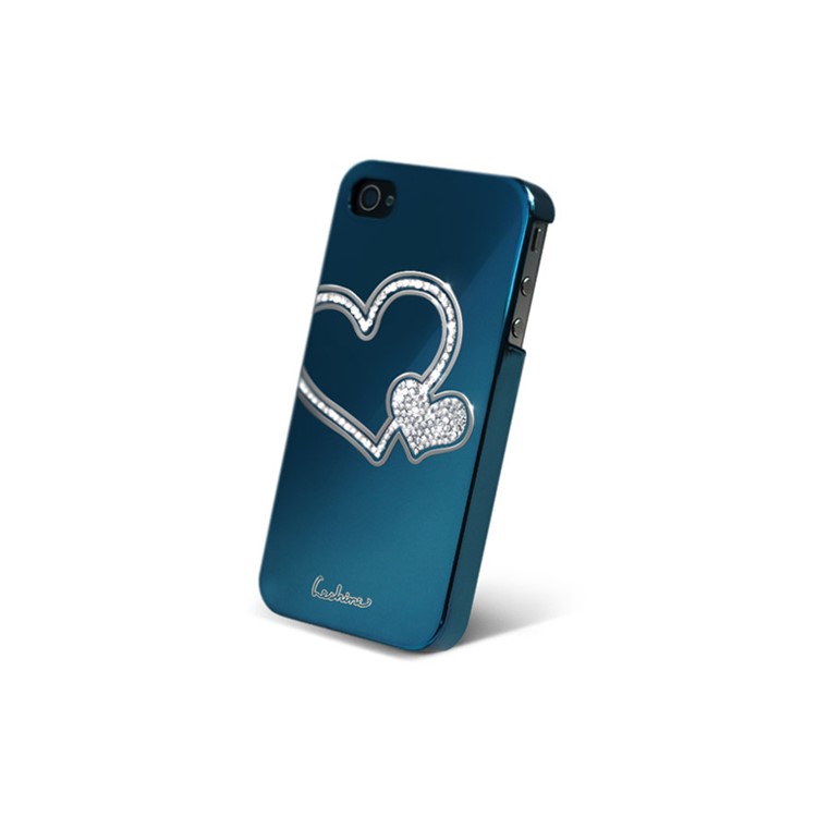 Eileen Big Heart Lime Series Swarovski Diamond Case for iPhone 4 4S - Capri Blue