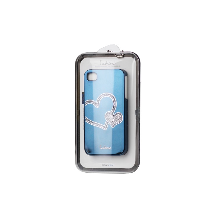 Eileen Big Heart Lime Series Swarovski Diamond Case for iPhone 4 4S - Capri Blue