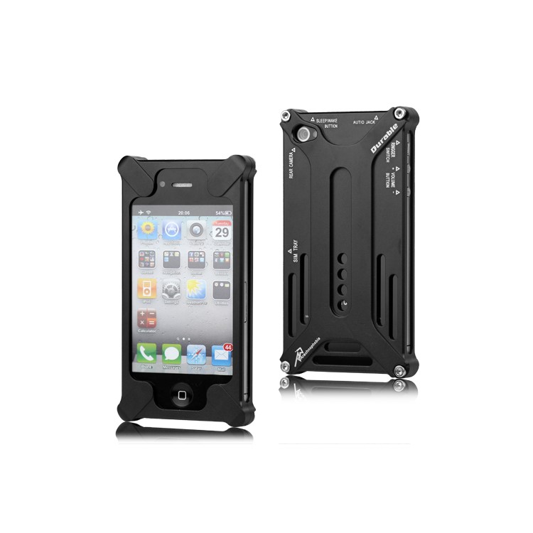 Transformer Metal Bumper Case for iPhone 4 4S - Black