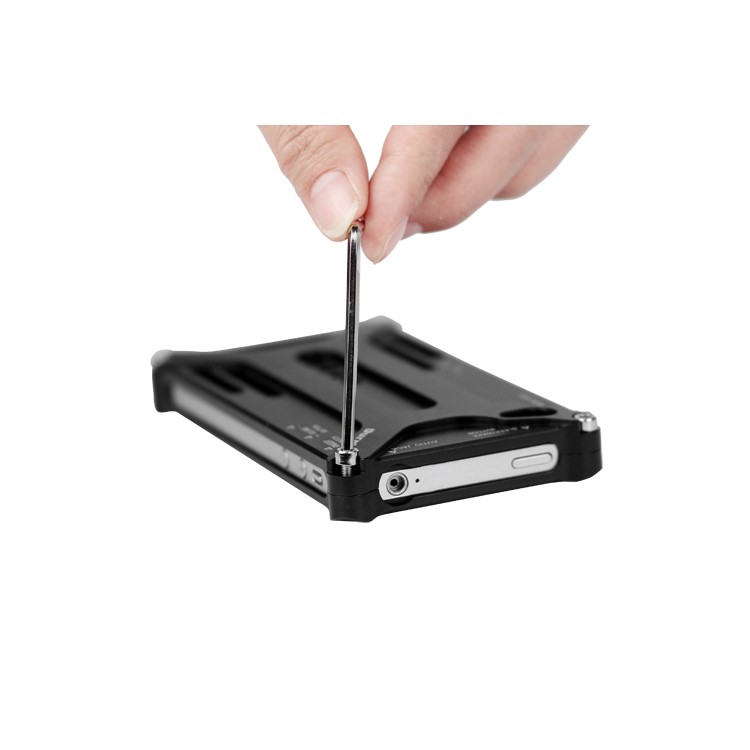 Transformer Metal Bumper Case for iPhone 4 4S - Black