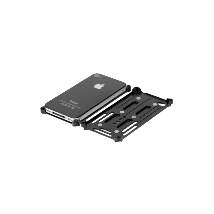 Transformer Metal Bumper Case for iPhone 4 4S - Black