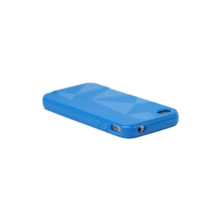 Stylish Three-dimensional TPU Gel Case for iPhone 4 4S - Blue