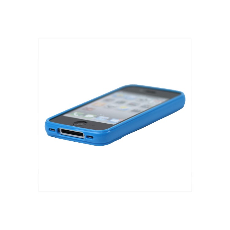 Stylish Three-dimensional TPU Gel Case for iPhone 4 4S - Blue