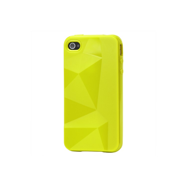 Stylish Three-dimensional TPU Gel Case for iPhone 4 4S - Sulfur Yellow