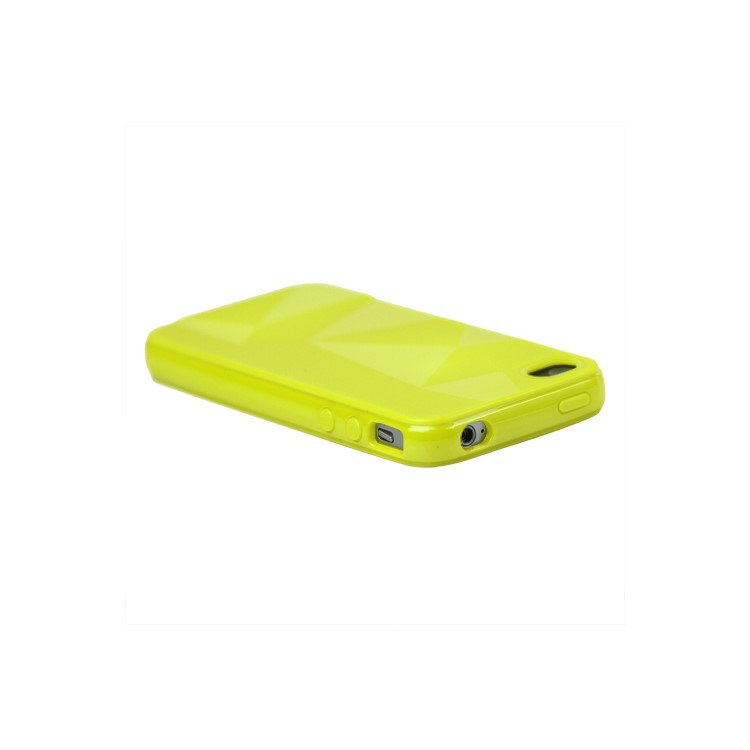 Stylish Three-dimensional TPU Gel Case for iPhone 4 4S - Sulfur Yellow