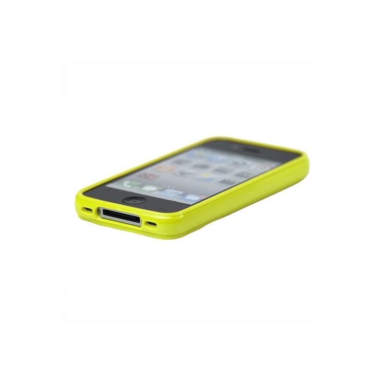 Stylish Three-dimensional TPU Gel Case for iPhone 4 4S - Sulfur Yellow
