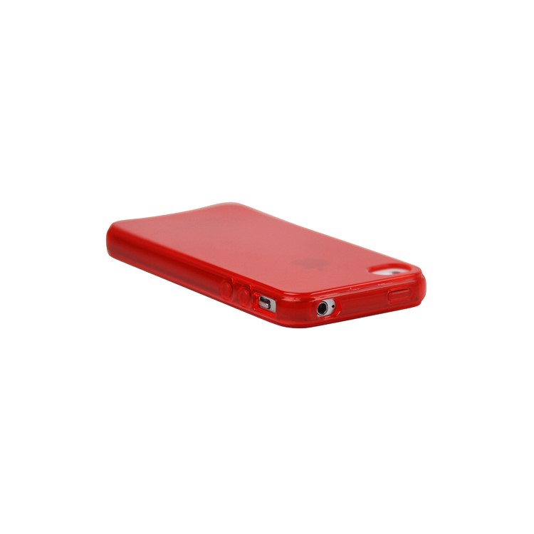 Clear Grid TPU Gel Case for iPhone 4 4S - Red