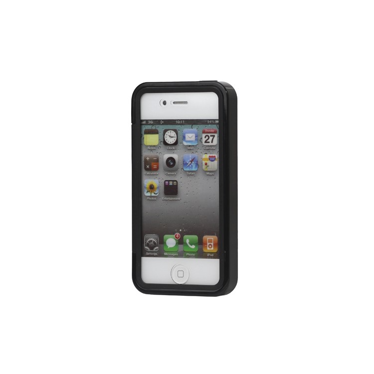 Folio Style iPhone 4 4S TPU Case Cover Front and Back - Black