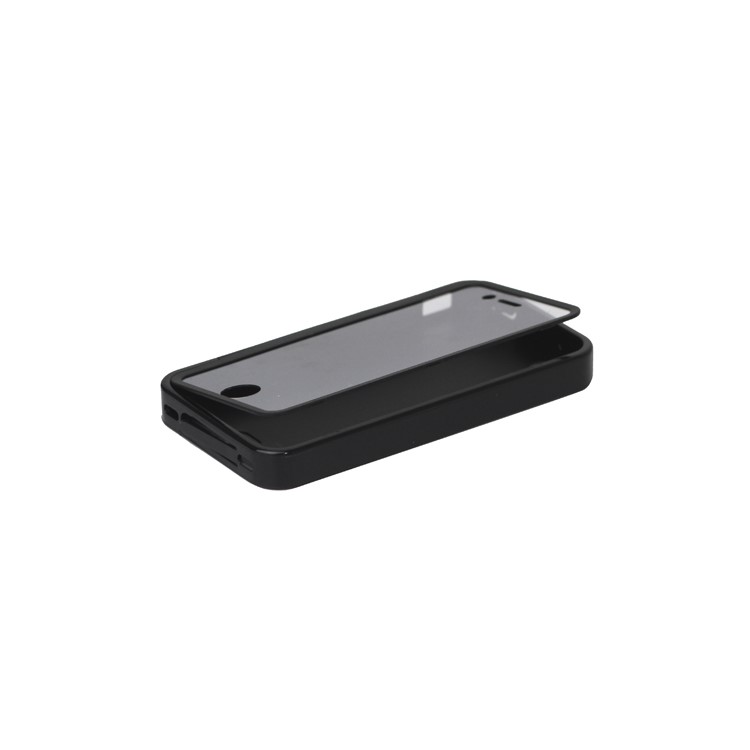 Folio Style iPhone 4 4S TPU Case Cover Front and Back - Black