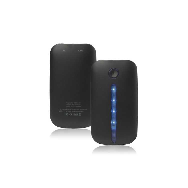 4000mAh Portable Battery Charger Station for iPhone iPad Smartphone - Black