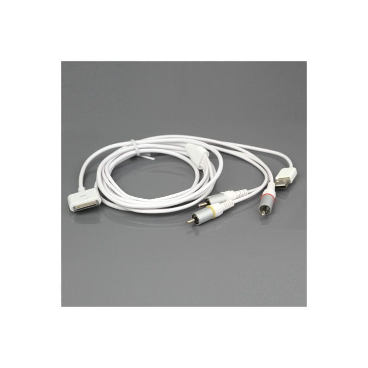 Composite AV Video to TV RCA Cable USB Charger for iPad 3rd Generation iPad 2 iPhone 4S iPod