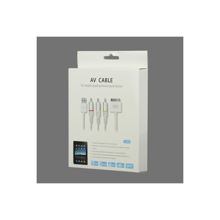 Composite AV Video to TV RCA Cable USB Charger for iPad 3rd Generation iPad 2 iPhone 4S iPod